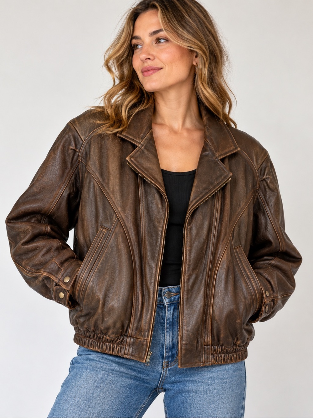 Vintage Wilsons Leather Thinsulate Brown Moto Jacket Size M